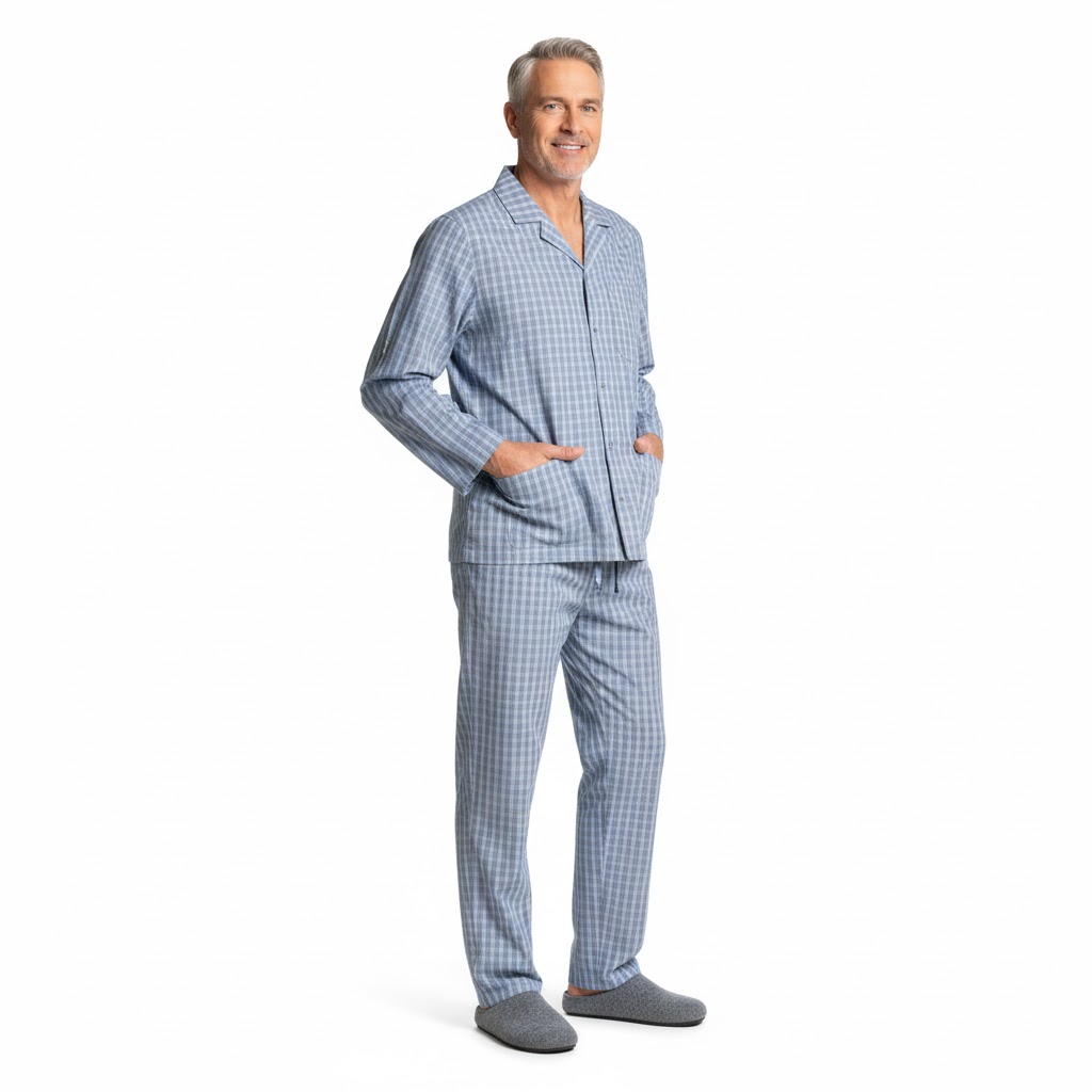 Nybo Blå/Beige Unisex Good Night Bukser, Pull-on, Åndbar, Komfort