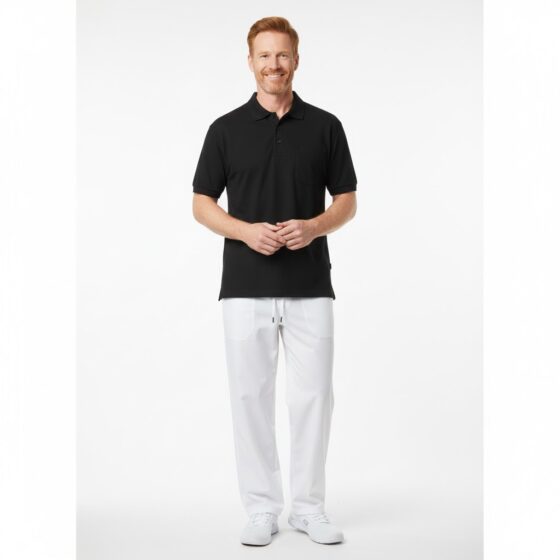 Nybo Sort Herre Basic Polo T-shirt, Slidstærk, Brystlomme