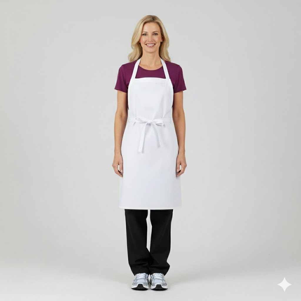 Nybo Hvid Unisex Forklædeserie Kuskeforklæde, Justerbar, Komfort