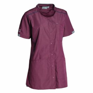 Nybo Bordeaux Dame Sporty Tunika, Kortærmet, Justerbar Taljering, Fleksibel, Mobillommer