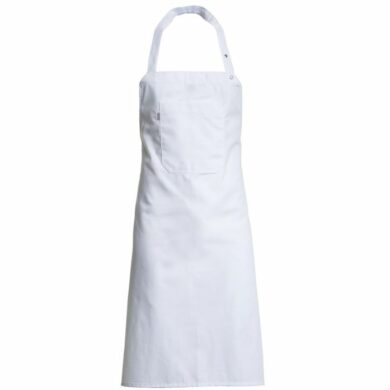 Nybo Hvid Unisex Forklædeserie Kuskeforklæde med Brystlomme