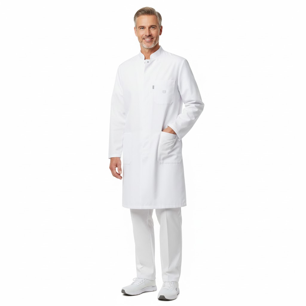 Nybo Hvid Herrekittel Heartbeat, Kinakrave, Slidstærk