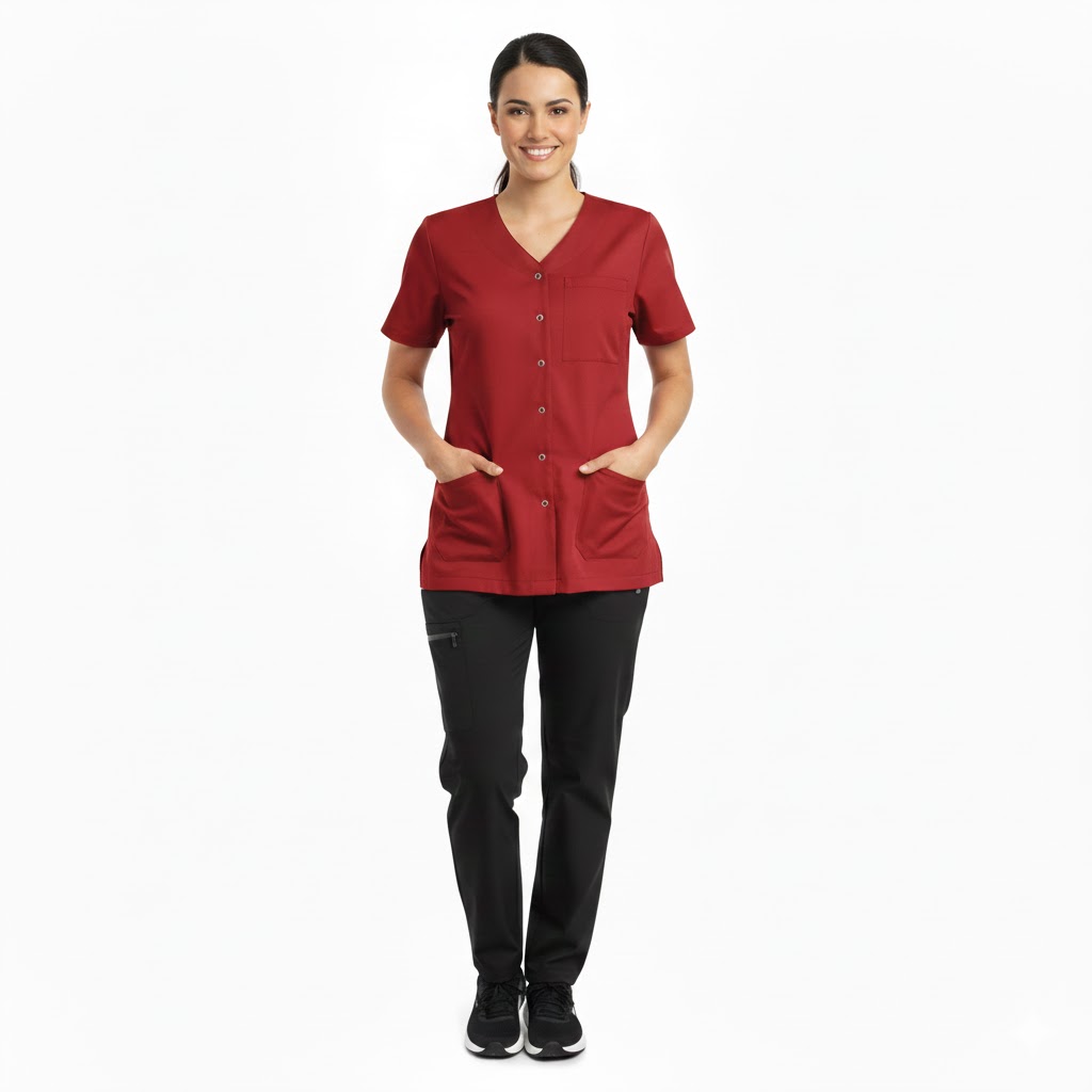 Nybo Rød Dametunika Charisma Premium, Temperaturregulerende, Slidser
