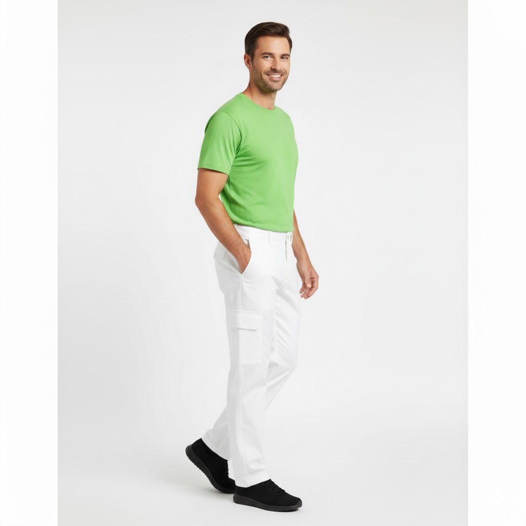 Nybo Hvide Herre Perfect Fit Chinos, Justerbar Talje, God Pasform