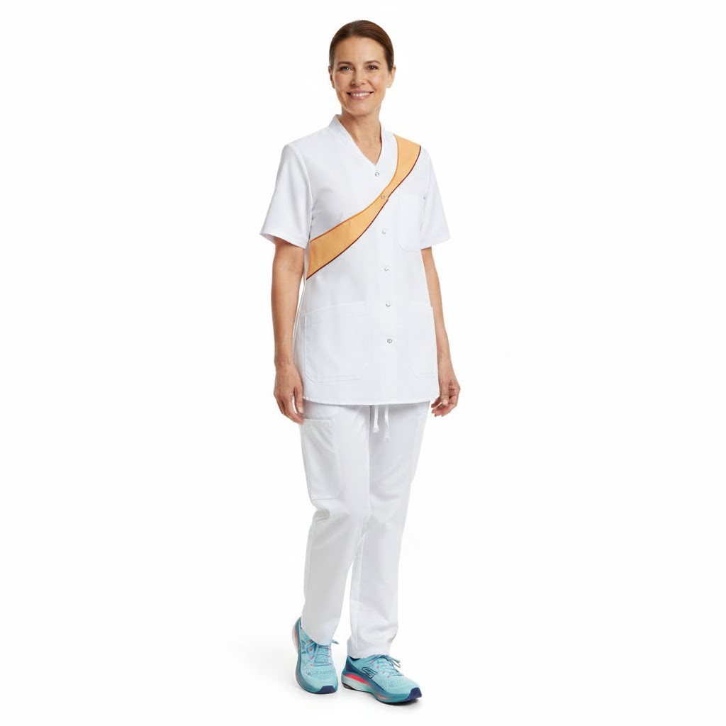 Nybo Hvid/Gul Dame Sunshine Tunika, Kortærmet, Slidser, Komfort