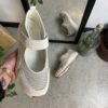 Hvid ballerina fra Green Comfort med svangstøtte og velcrorem