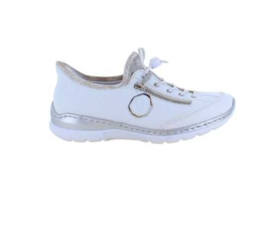 Hvid Rieker slip-on sneakers med sølv effekter