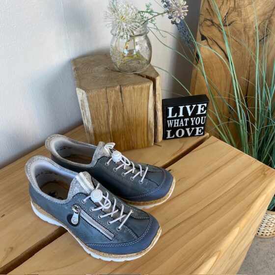 Blå Rieker slip-on sneakers med sølv effekter