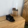 Sort Remonte slip-on skindsandal med udtagelig sål