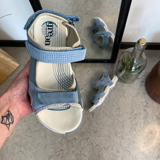 Blå Corsica sandal fra Green Comfort med god svangstøtte