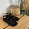 Sort Skechers sandal med elastiskremme