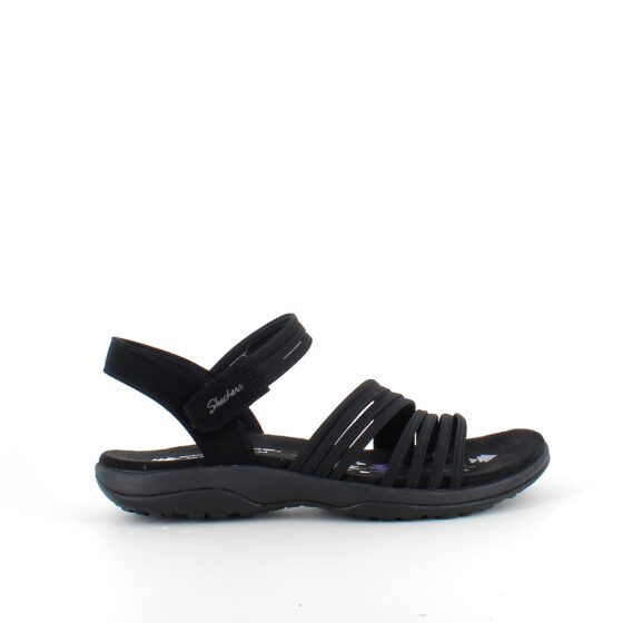 Sort Skechers sandal med elastiskremme