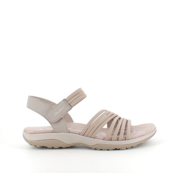 Beige Skechers sandal med elastiskremme