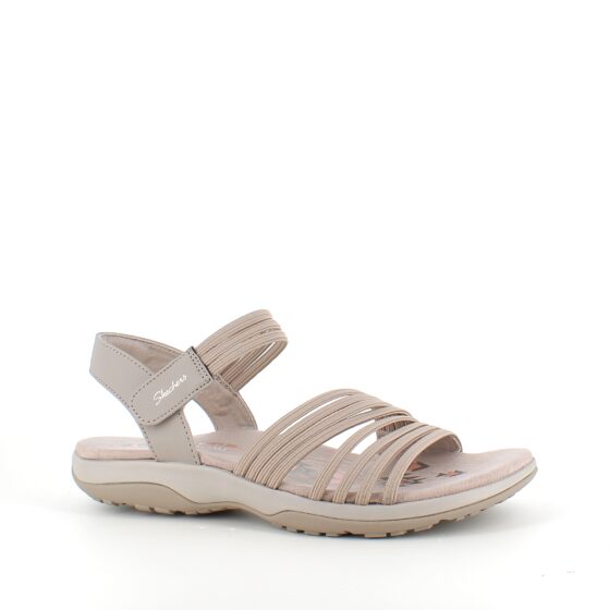 Beige Skechers sandal med elastiskremme