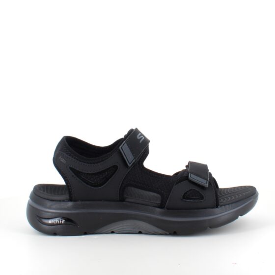 Sort Skechers herresandal med svangstøtte