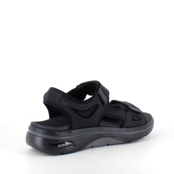 Sort Skechers herresandal med svangstøtte