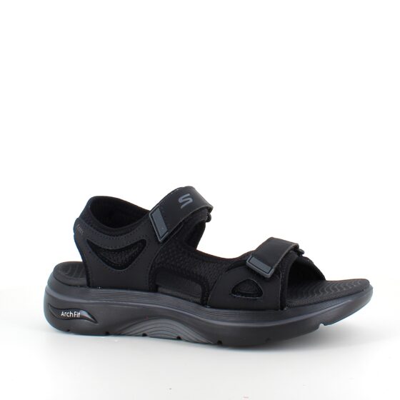 Sort Skechers herresandal med svangstøtte