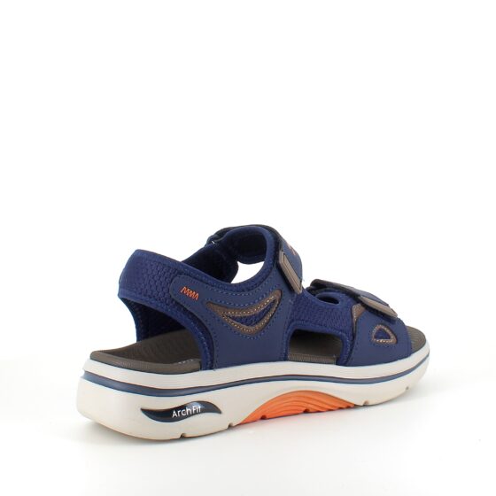 Marineblå Skechers herresandal med svangstøtte