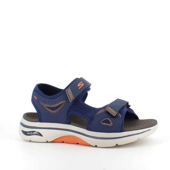 Marineblå Skechers herresandal med svangstøtte