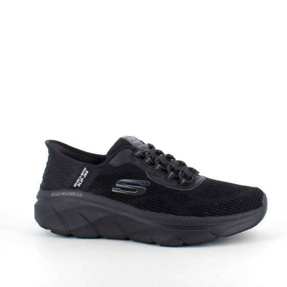 Sort Skechers Slip-ins med strikket overdel og elastiksnøre