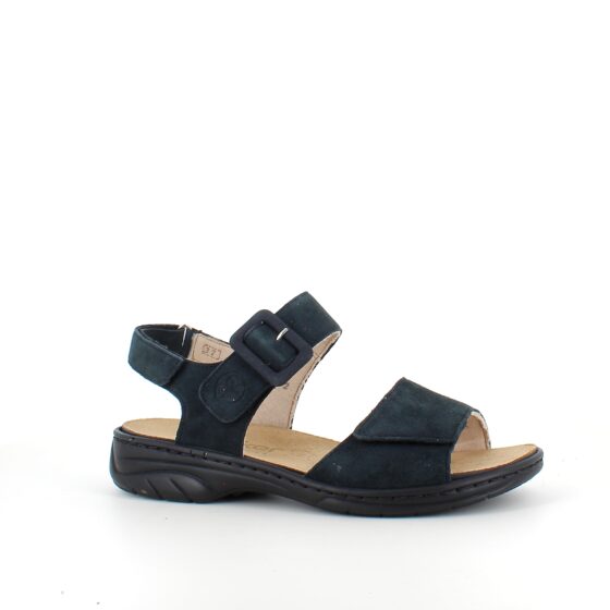 Rieker sandal i navyfarvet ruskind