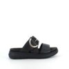 Sort Remonte slip-on skindsandal med udtagelig sål