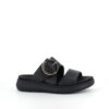 Sort Remonte slip-on skindsandal med udtagelig sål
