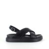 Elegant sort lædersandal med hælrem