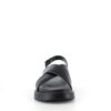 Elegant sort lædersandal med hælrem