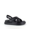 Elegant sort lædersandal med hælrem