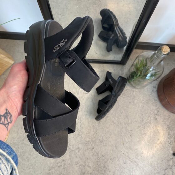 Sort Step-Ins sandal med god pasform