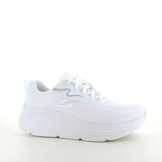 Hvid Skechers Max Cushion sko – optimal støtte og uovertruffen komfort.