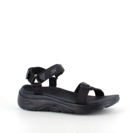 Skechers sandal med svangstøtte og 3 justerbare remme i sort