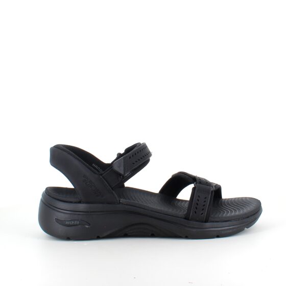 Sort Slip-Ins sandal fra Skechers med god svangstøtte
