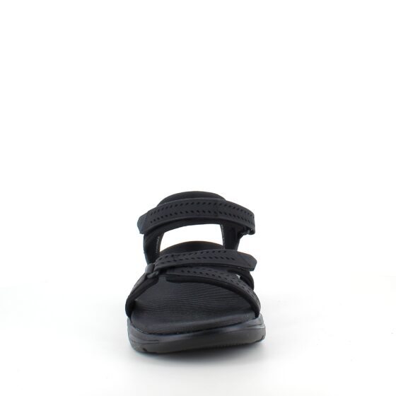 Sort Slip-Ins sandal fra Skechers med god svangstøtte