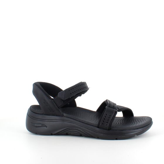 Sort Slip-Ins sandal fra Skechers med god svangstøtte