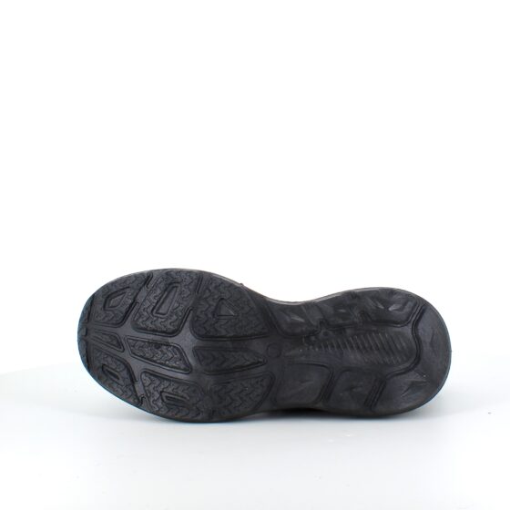 Sorte slip-on sko med strikoverdel
