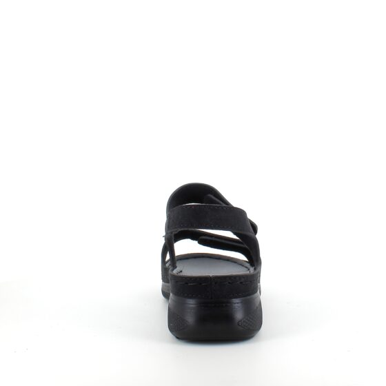 Sort sandal med to justerbare remme