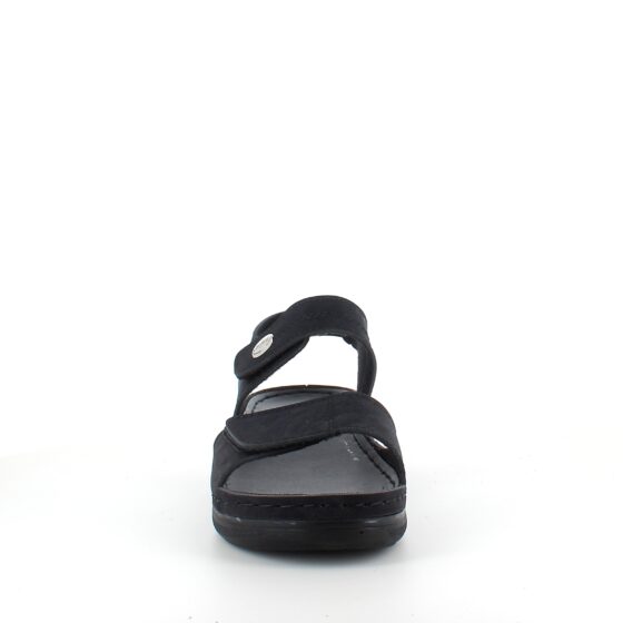 Sort sandal med to justerbare remme