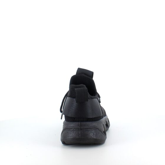Sorte slip-on sko med strikoverdel