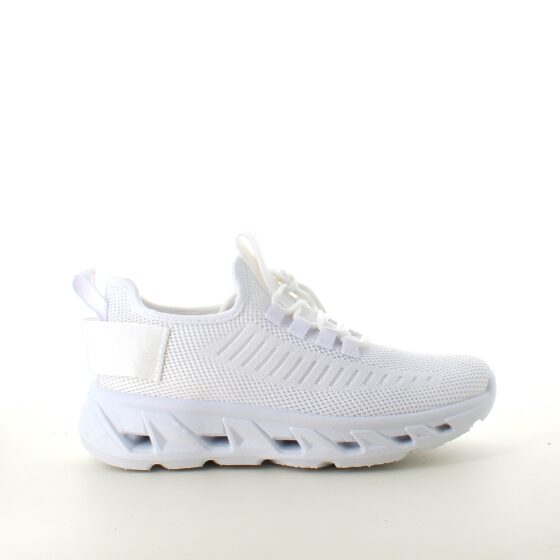 Hvide slip-on sko med strikoverdel