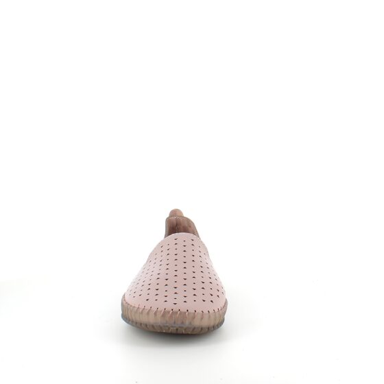 Beige ballerinasko med fint, perforeret mønster