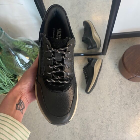 Sort Green Comfort sko med dobbelt lukning