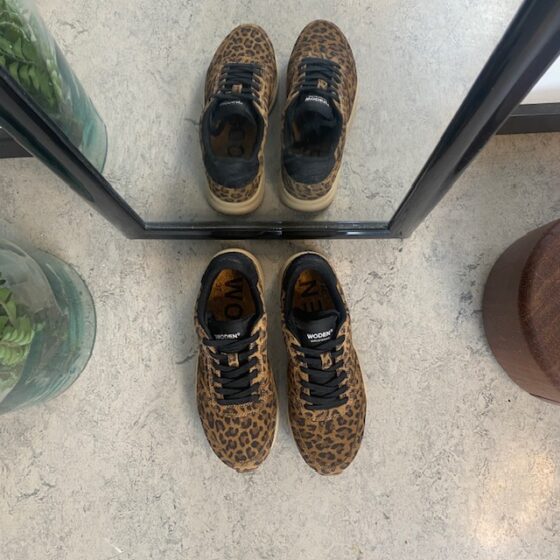 Woden ruskindssko med Leo print
