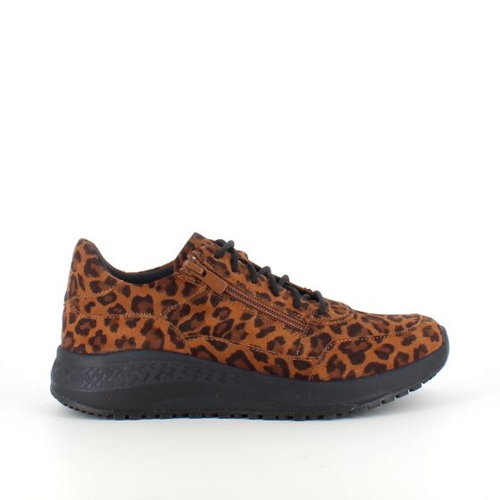 Green Comfort sko med leopardprint og dobbelt lukning