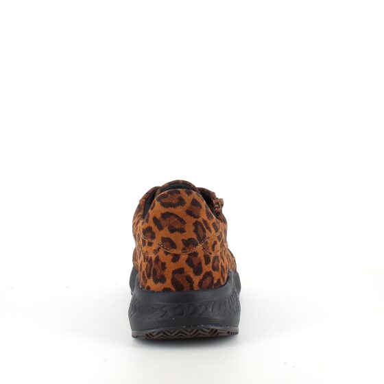 Green Comfort sko med leopardprint og dobbelt lukning