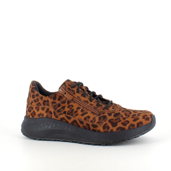 Green Comfort sko med leopardprint og dobbelt lukning