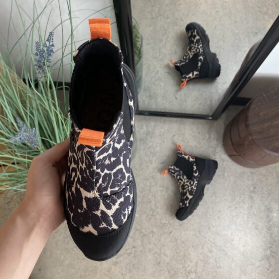 Leopard Woden gummistøvle med svangstøtte