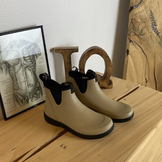 Green Comfort gummistøvle i Taupe med svangstøtte