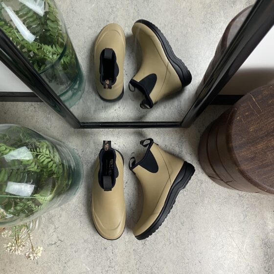 Green Comfort gummistøvle i Taupe med svangstøtte